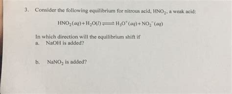 Solved 3. Consider the following equilibrium for nitrous | Chegg.com