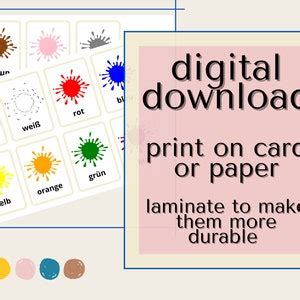 Color Flashcards German Words PDF File Printable Flashcards Homeschool ...