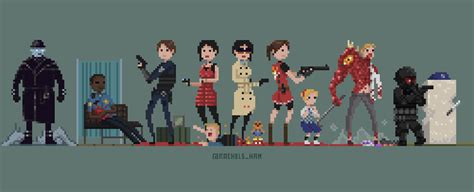 Resident Evil 2 Characters in Pixels : r/PixelArt