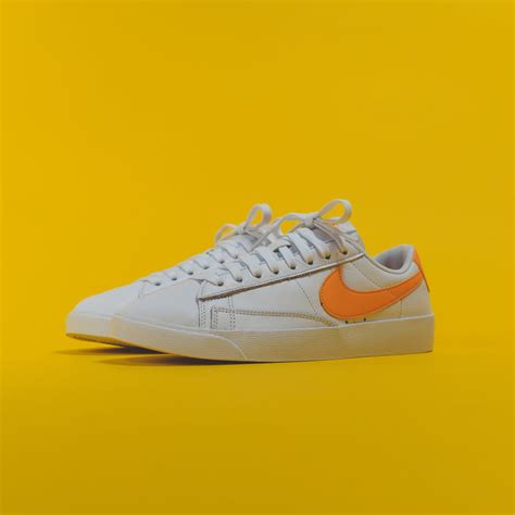 Nike WMNS Blazer Low LE - White / Fuel Orange / White – Kith