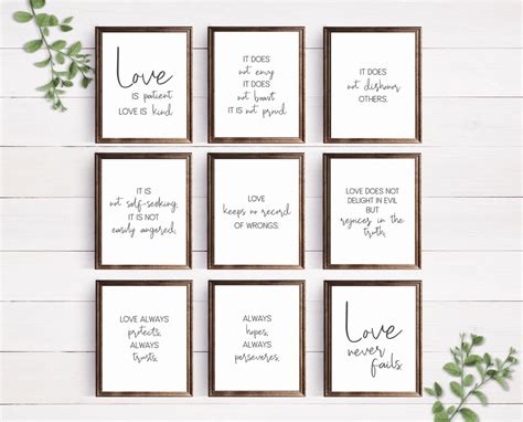 1 Corinthians 13 Wall Art, Digital Prints, 8x10, 11x14, Love is Sign, 1 ...