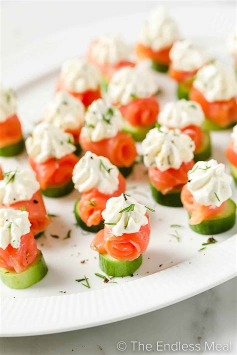 Smoked Salmon Appetizer with Cucumber and Lemon Dill Cream Cheese