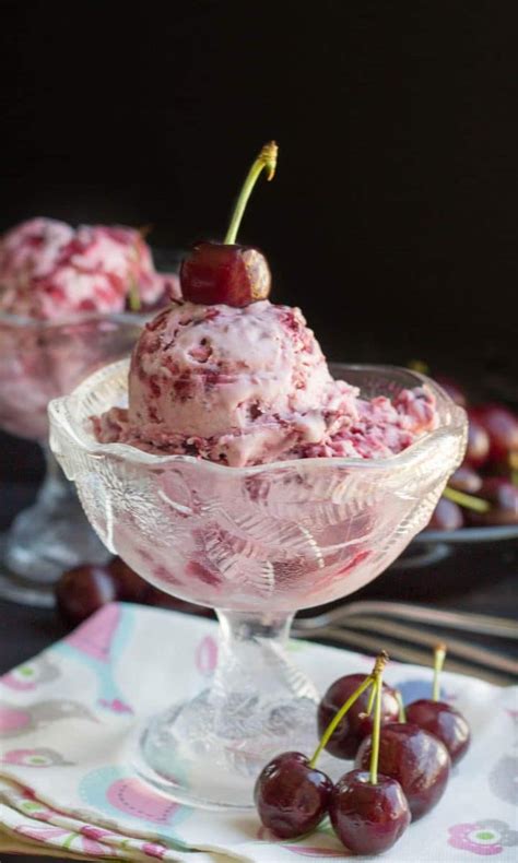 Quick & Easy Homemade Cherry Ice Cream - A simple no churn recipe