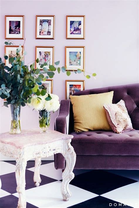 Home Tours | Purple living room, Purple velvet sofa, Purple sofa