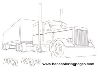 Big rigs lorry coloring page