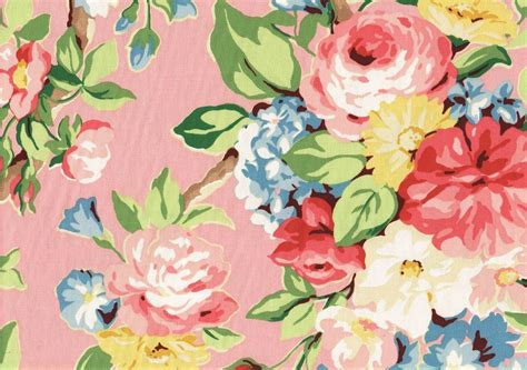 Floral Patchwork soft pinks greens yellow blue 100% cotton fabric 42-45 wide co Craft Supplies ...