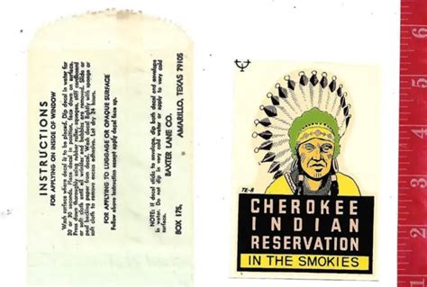 VINTAGE WATER DECAL Cherokee Indian Reservation in the Smokies $8.00 - PicClick