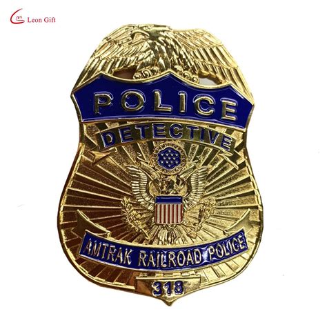 Factory Custom Logo Metal Lapel Pin Crafts Honors Awards Amtrak Railroad Police Detective ...