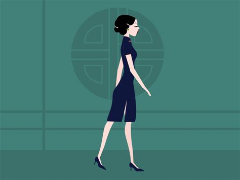 Walking women--Charming lady by 小爱 on Dribbble