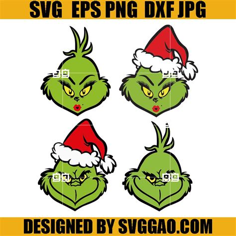 Grinch Face SVG Bundle, The Grinch SVG, Christmas Grinch SVG