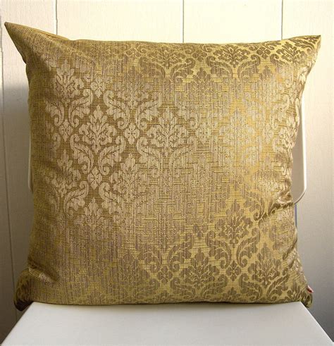 SALE Golden Gold Damask Decorative 19 inches Pillow by joom