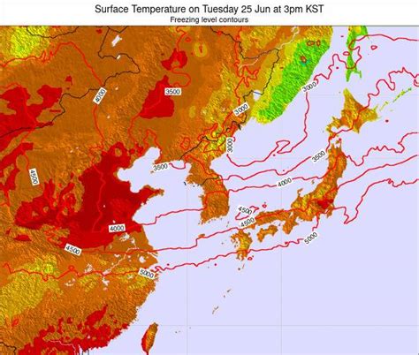 North Korea Surface Temperature on Monday 02 Dec at 9am KST