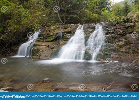 Mountain Waterfall in the Forest Stock Photo - Image of water, leaf ...