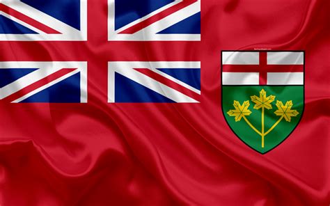 Download wallpapers Flag of Ontario, Canada, 4k, province, Ontario, silk flag, Canadian symbols ...