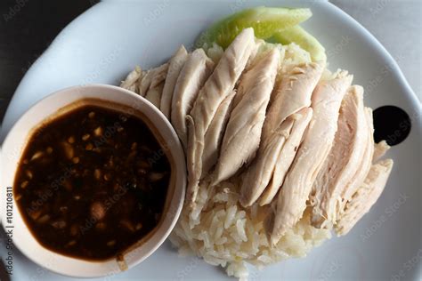 Hainanese chicken rice Stock Photo | Adobe Stock