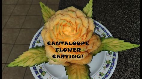 Cantaloupe Flower Carving