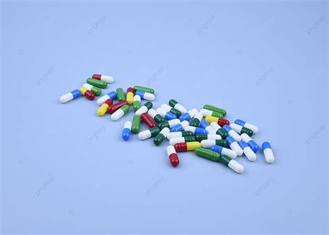 Colorful Pills On Blue Background, Doctors, Treatment, Disease ...