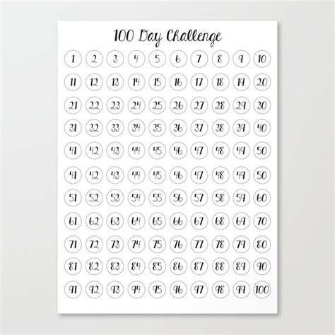 Free Printable Printable 100 Day Challenge Calendar - Printable Word Searches