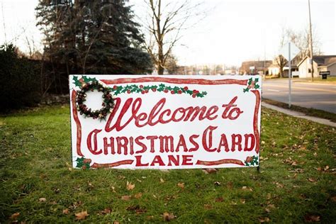 Walk Down Christmas Card Lane, Where Neighbors Decorate with Giant Christmas Cards | Giant ...