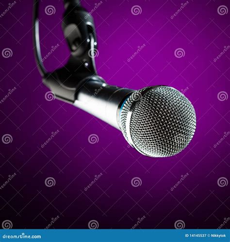 Chrome microphone stock image. Image of microphone, purple - 14145537