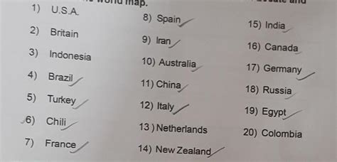 list down countries mentioned above into two hemisphere countries in the northern hemisphere and ...