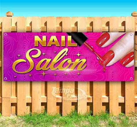 NAIL SALON Advertising Vinyl Banner Flag Sign Many Sizes USA BARBER HAIR PINK - Business Signs