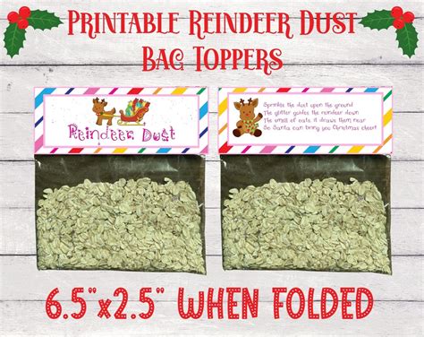 Printable Reindeer Dust Bag Tag Reindeer Food Rainbow - Etsy