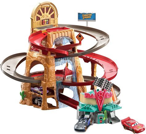 Buy Disney and Pixar Cars Radiator Springs Mountain Race Playset with 2 Vehicles Online at ...