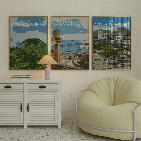 Set of 3 EL SALVADOR Wall Art the Salvadoran Wall Art - Etsy