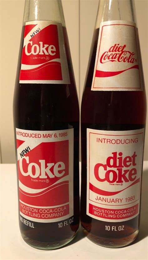 Coca Cola New Coke 1985 & Diet Coke 1983 Houston Texas Bottling Plant Bottles -- Antique Price ...