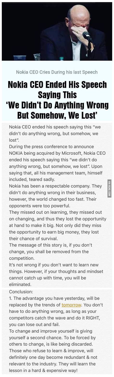 Nokia CEO's Speech ! Poor Nokia ! - 9GAG