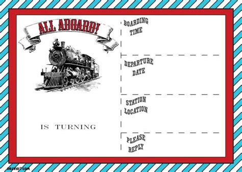 Free Printable Vintage Train Ticket Invitation Template In Blank Train Ticket Template ...