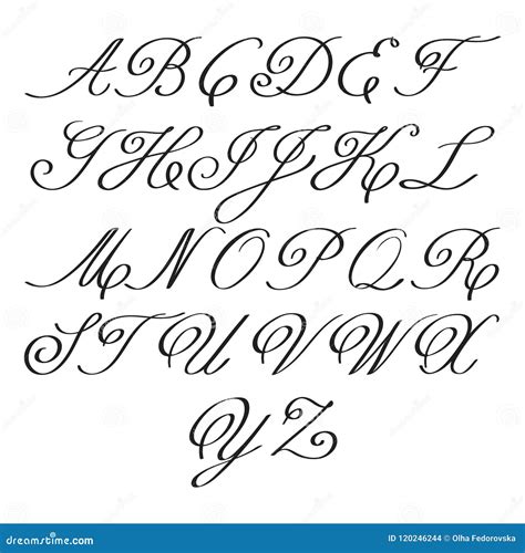 Letras Elegantes De La Caligrafía Del Vector Con Los Florishes Monogramas Ilustración del Vector ...