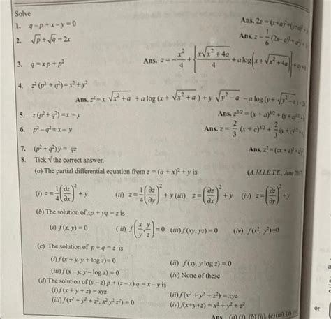 Solved Solve the following partial differential equations 1 | Chegg.com