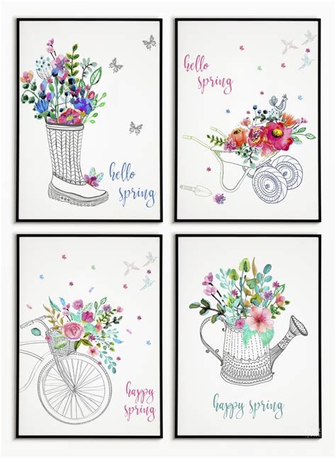 Free Watercolor Spring Printables - The Navage Patch