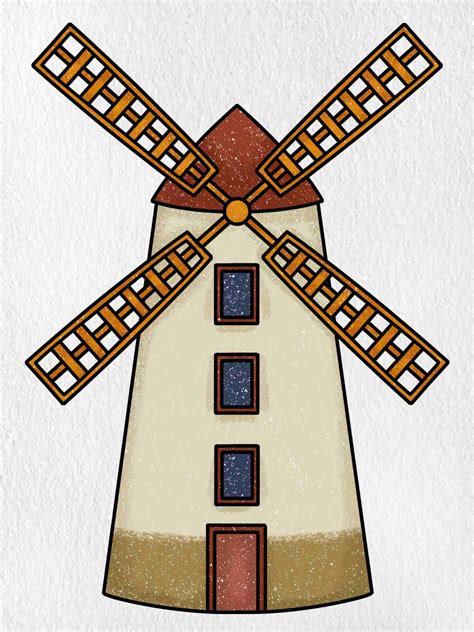 How to Draw a Windmill - HelloArtsy