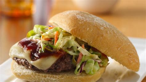 Coleslaw-Topped BBQ Cheeseburgers Recipe - BettyCrocker.com