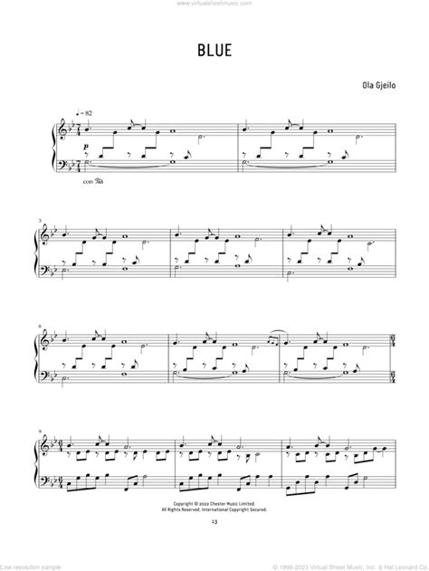 Ola Gjeilo: Blue sheet music for piano solo (PDF)