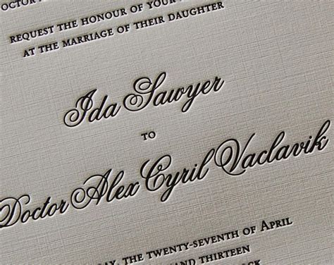 Letterpress Wedding Invitation Sample, Wedding Invitation, Classic Wedding Invitation, Classic ...