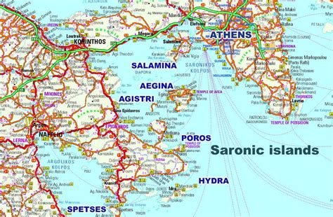 Map of the Saronic islands