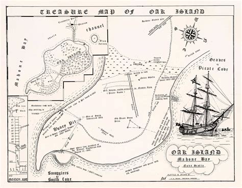 1974 The Curse of Oak Island Treasure Map Nova Scotia Canada Wall Poster | eBay