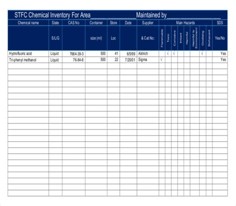 15+ Chemical Inventory Templates – Free Sample, Example, Format ...