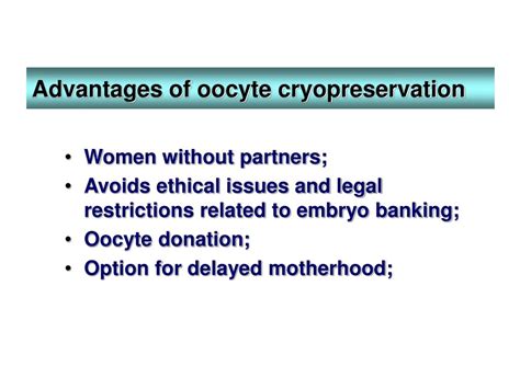 PPT - Fertility cryopreservation with oocyte vitrification PowerPoint Presentation - ID:321750