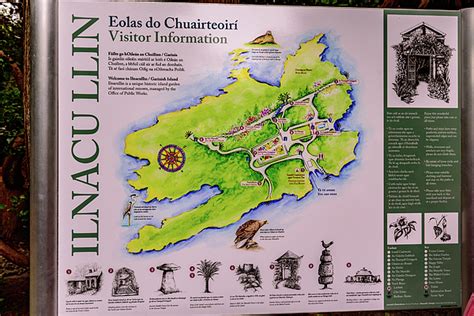 Map of Garinish Island/Ilnacullin - Bantry Bay - Ireland Shower Curtain for Sale by Jon Berghoff