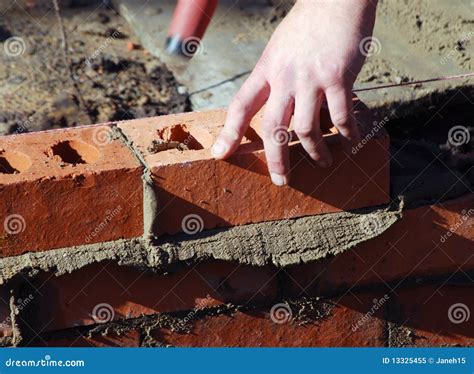 Bricklayer stock image. Image of trench, mortar, line - 13325455