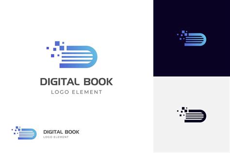 Premium Vector | Letter d digital tech book logo icon designs pixel book logo template online ...