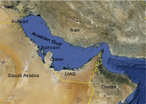 A map showing the Arabian Gulf and bordering countries (Google Earth). | Download Scientific Diagram