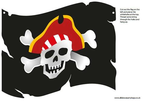 Printable pirate flag wall decoration - http://www.allaboutpartybags.co.uk/extra/97/ (With ...