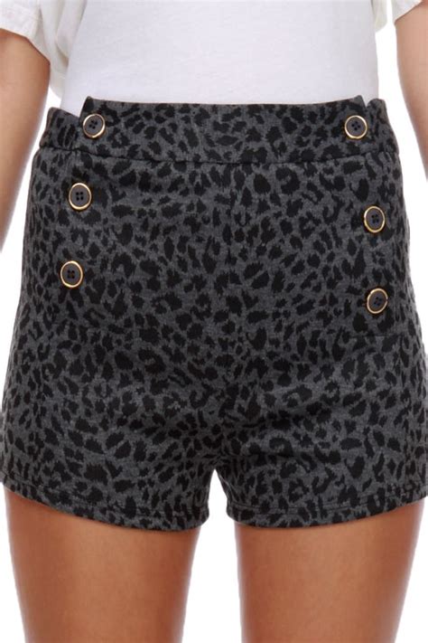 Animal Print Shorts - High Waisted Shorts - Leopard Print Shorts - $34.50