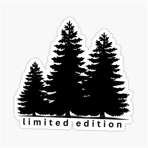 black and white silhouettes of trees sticker